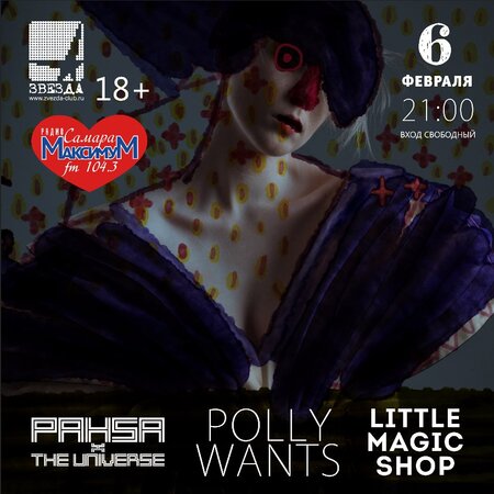 Rock Party: Pahsa & The Universe, Polly Wants, Little Magic Shop концерт в Самаре 6 февраля 2015 